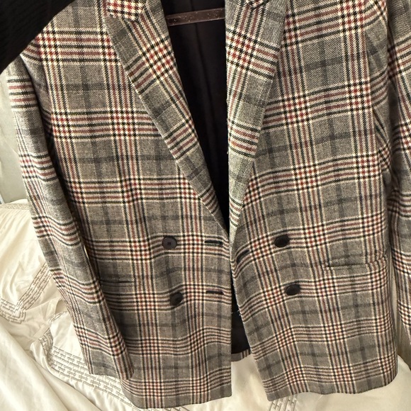 Sandro Classic Gray Wool Double-Breasted Blazer - Picture 11 of 11